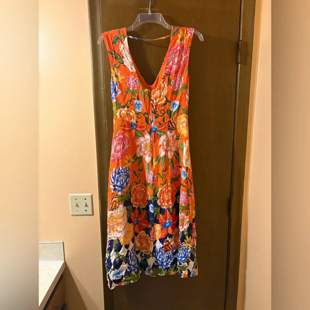 Anthropologie Painterly Open-Back Midi Dress in Watercolor Floral - Image 8