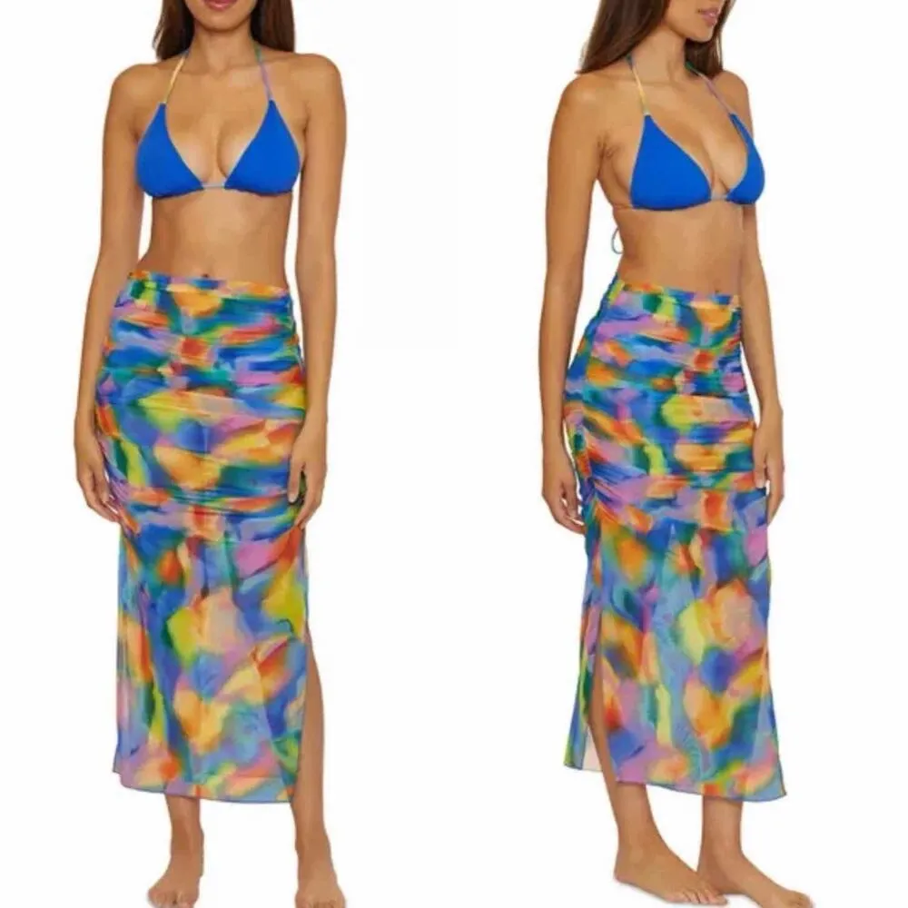 Becca Mesh Column Swimsuit Cover-Up Dress Skirt Size Small - Image 7