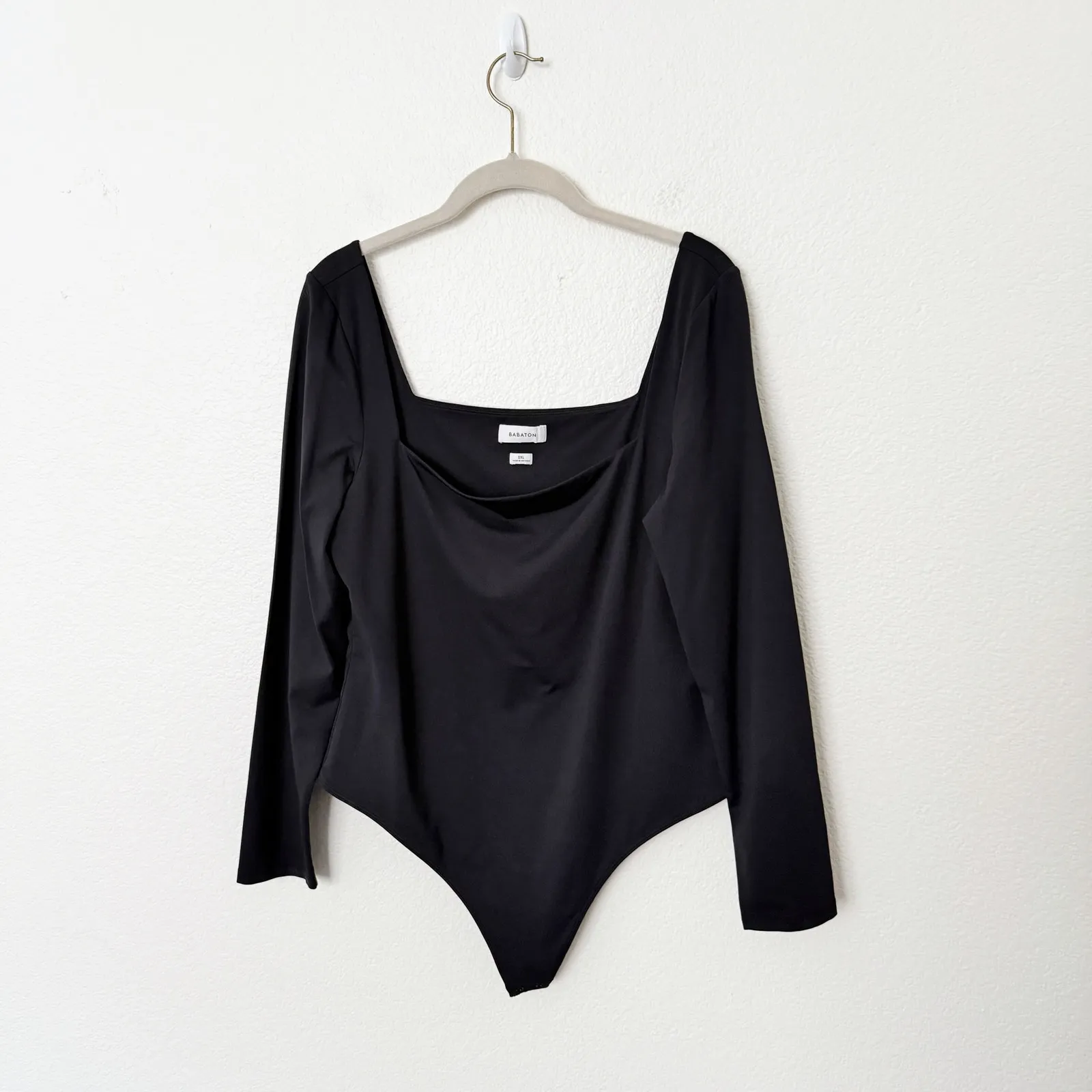 [Babaton] Aritzia Black Original Contour Square Neck Long Sleeve Bodysuit Sz 2XL - Image 3