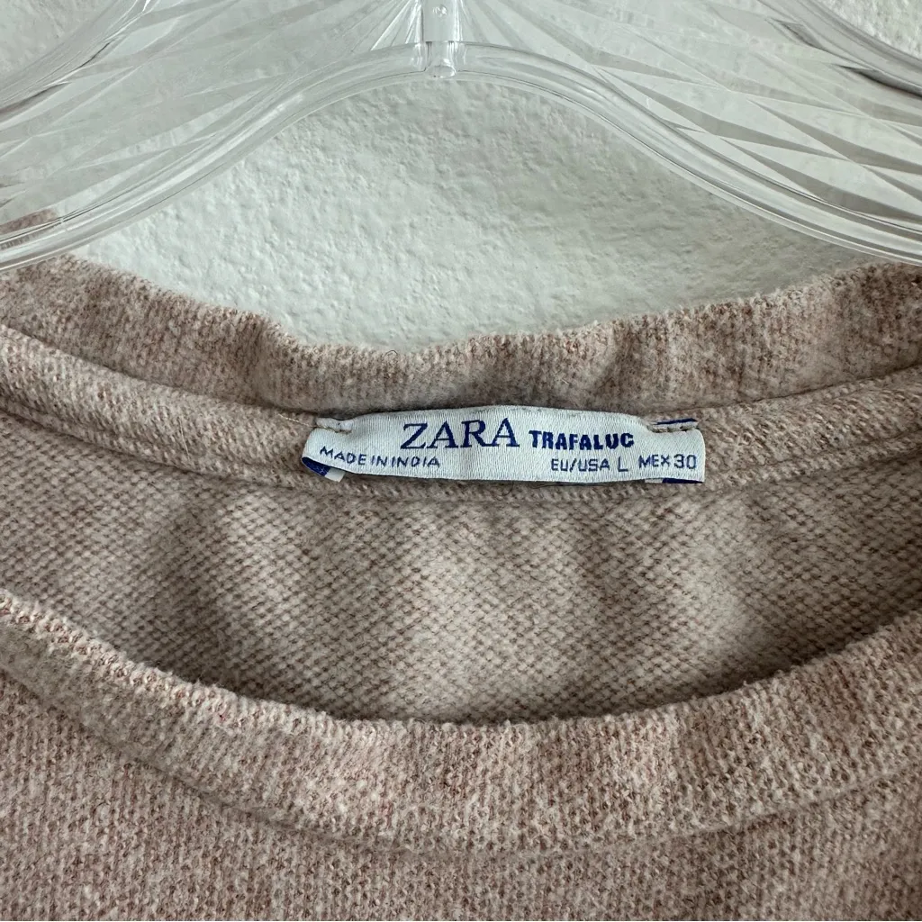 Zara Blush Pink Pullover Sweater Size: L - Image 3