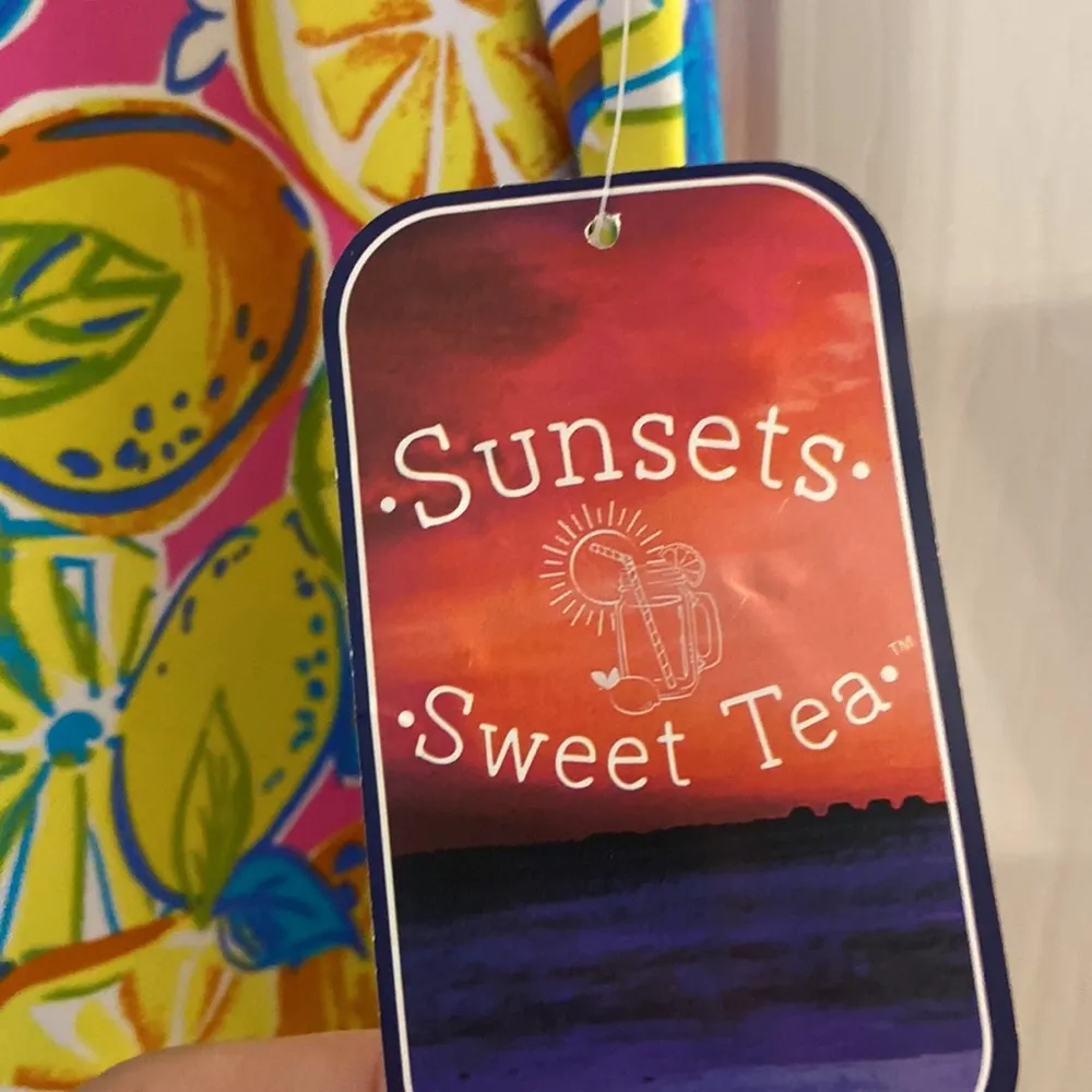 SUNSET SWEET TEA SUMMER BEACH DRESS SIZE XL BRAND NEW 97% nylon and 3% spandex Yellow - Image 4