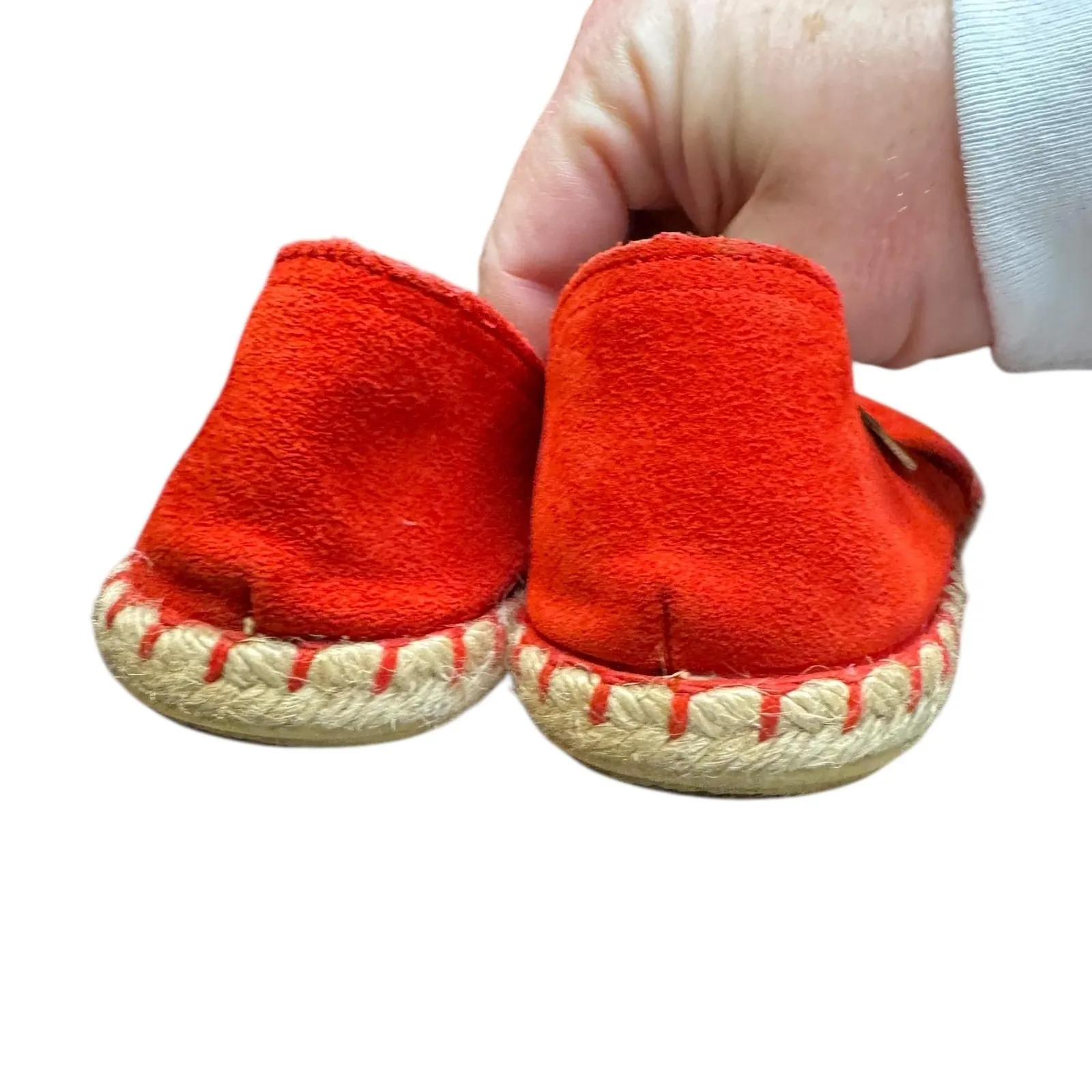 Verbenas Shoes Womens Size 6.5 Red Suede Espadrille Slip On Flats Made In Spain - Image 8