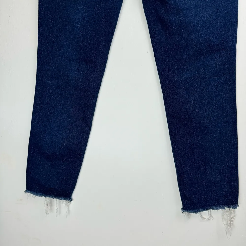 Flying Monkey Dark Wash Skinny Jeans Sz 27 High Waisted Stretch Raw Hem - Image 11
