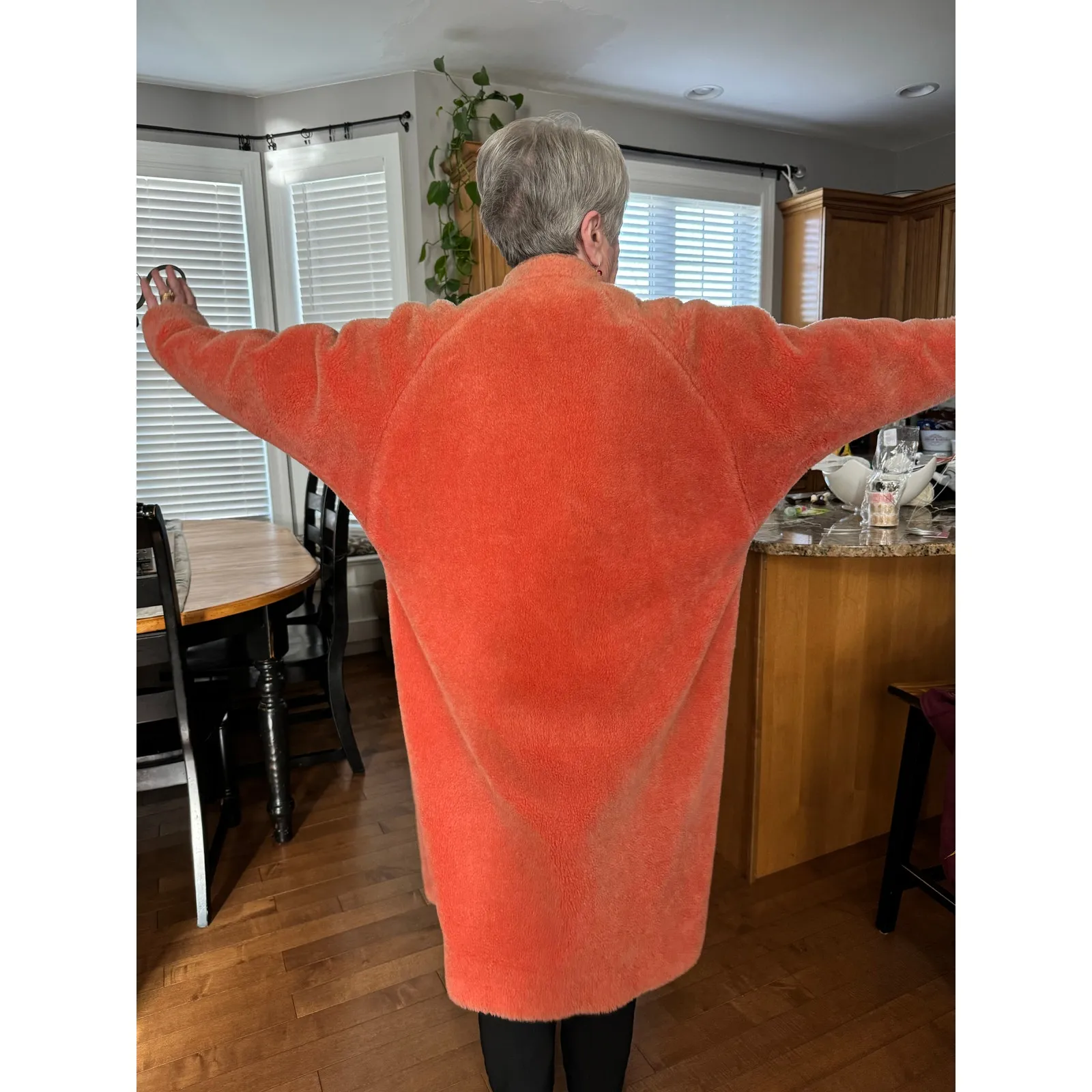 Vintage 60's Ranelagh Selfridges Mono London orange faux fur open front coat XL - Image 14