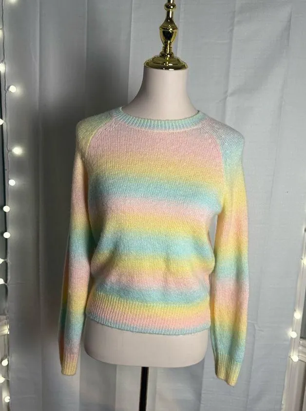 BB Dakota by Steve Madden Pink and Yellow Crew Neck Sweater Size XS - Image 8
