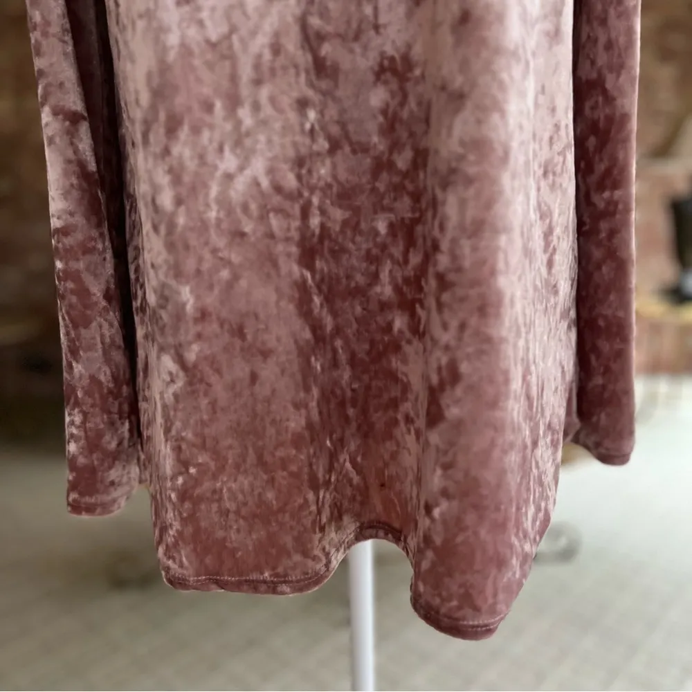 Lime n Chili Top Mauve Pink Velvet Cold Shoulder Cutout 6 Party Date Glam Chic - Image 6