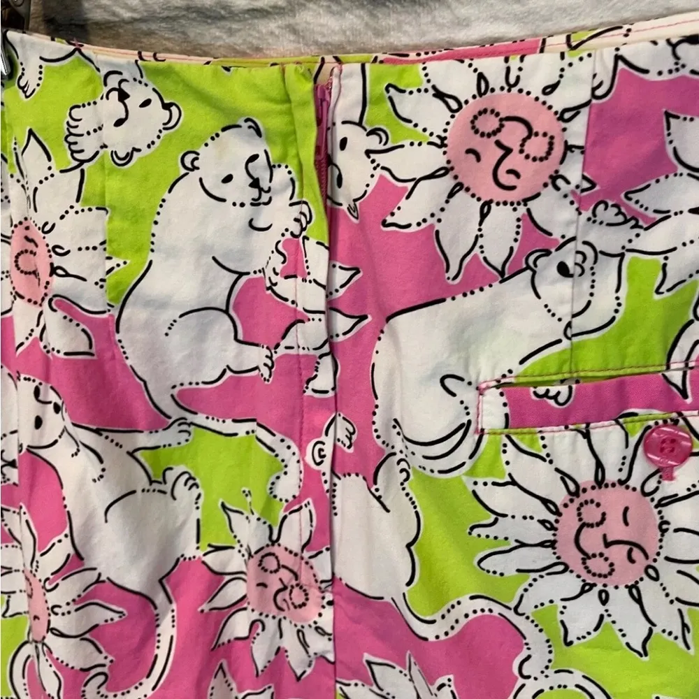 LILLY PULITZER White Label Vintage Cotton Cat & Sun Print Size 4 - Image 3