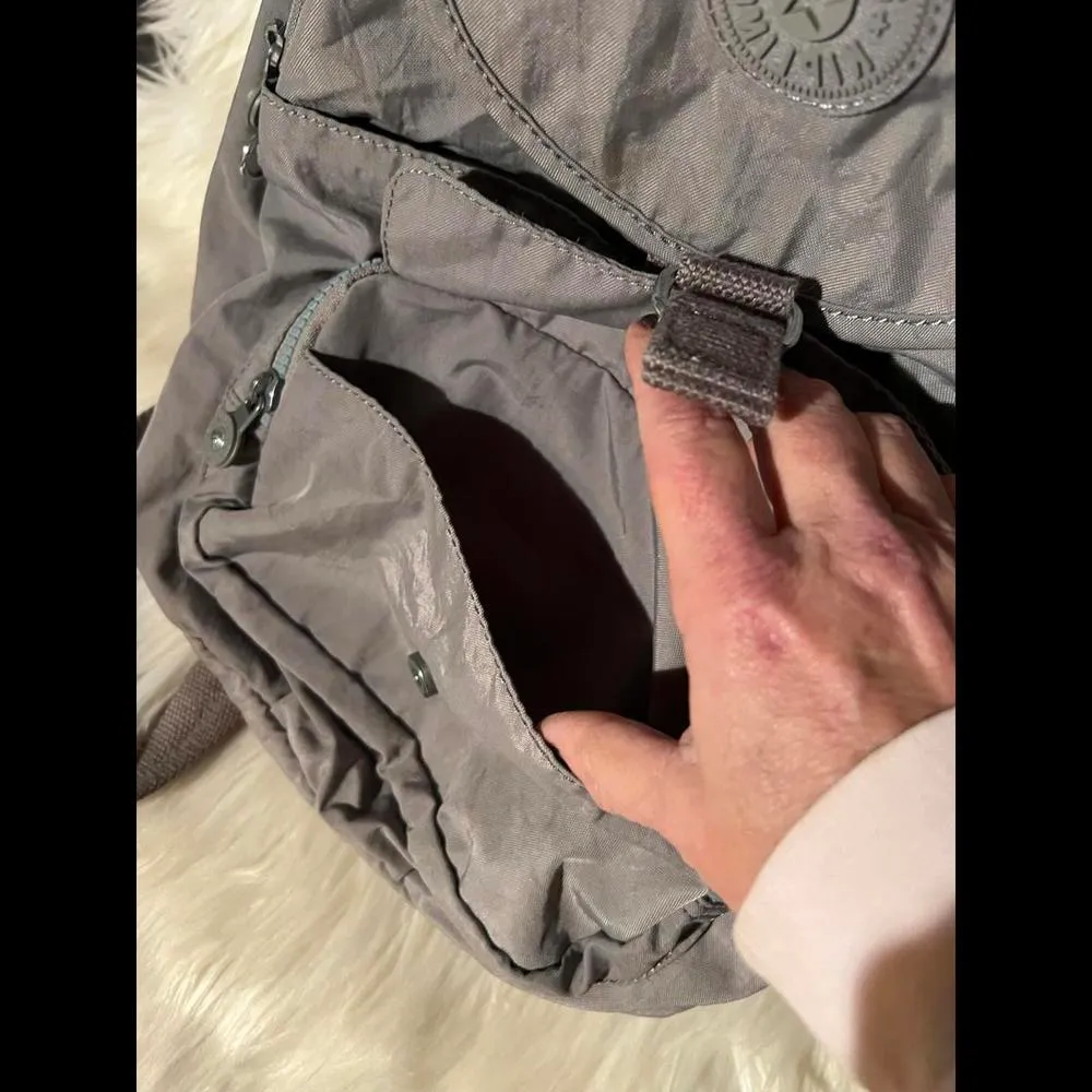 Kipling  Lightweight Grey Backpack - Image 8