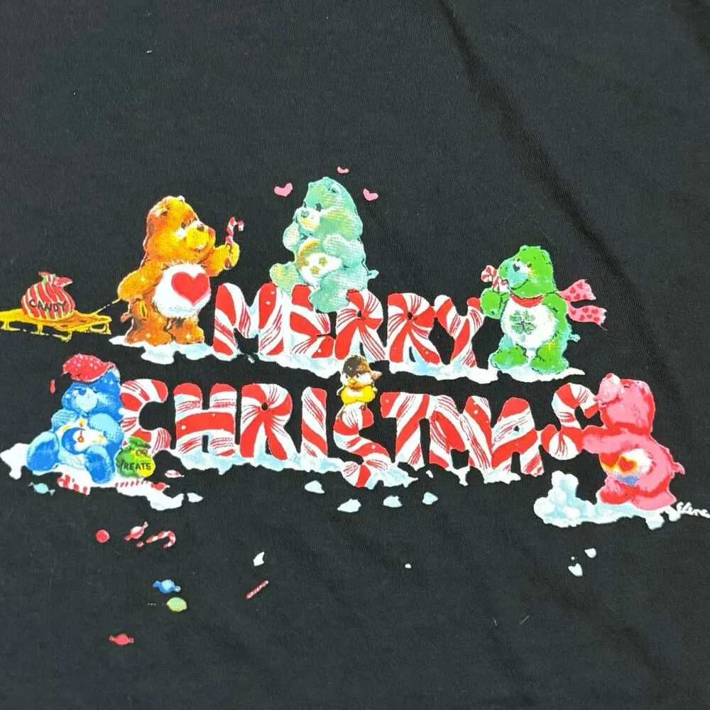 BP Women’s Small Black Care Bears Merry Christmas Holiday Short Sleeve Top - Image 5