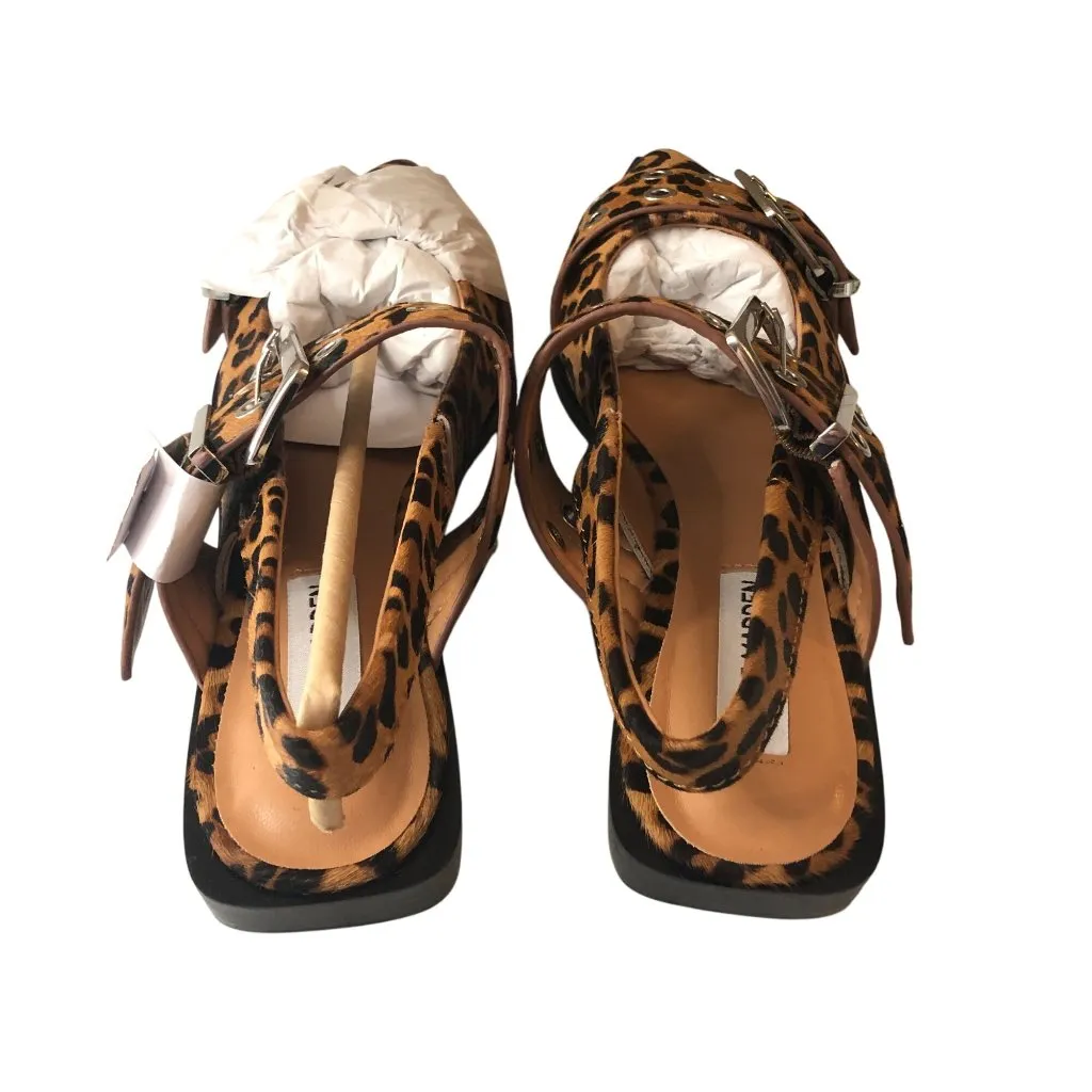 Steve Madden Graya Cow Hair Flats Pointed Toe Slingback Buckles Leopard Print 6 - Image 4