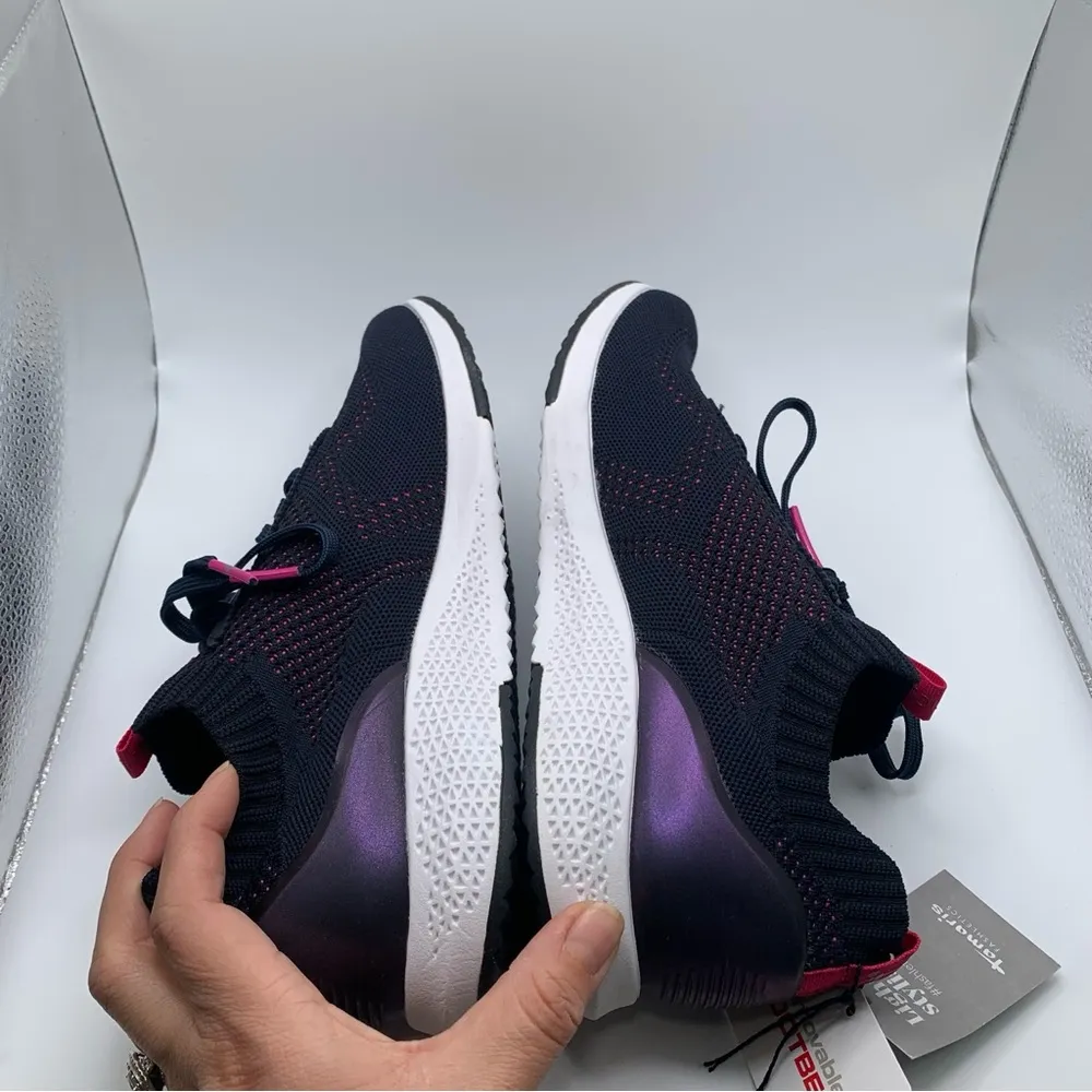 NWT Tamaris Tallulah Sneaker knit blue and pink tuning comfort fashionSZ 10 1299 - Image 10