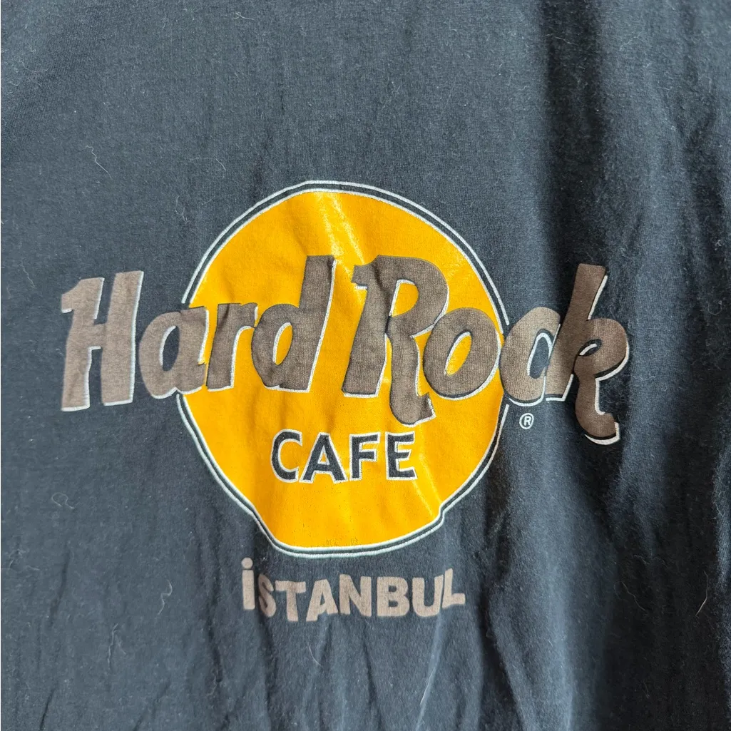 Hard Rock Cafe Istanbul Black Short Sleeve Graphic Tee Womens XL Retro Grunge - Image 2
