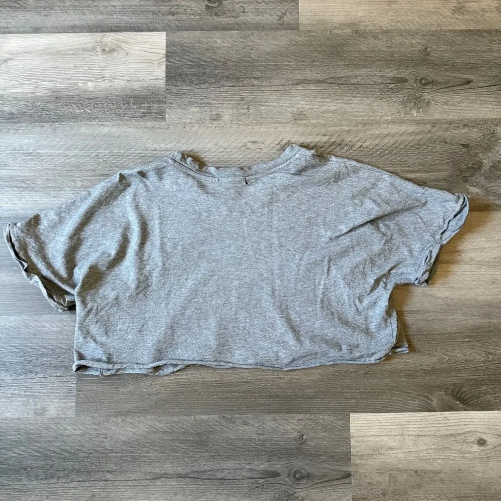 Forever 21 Gym Crop Top Light Gray Medium Cotton - Image 2