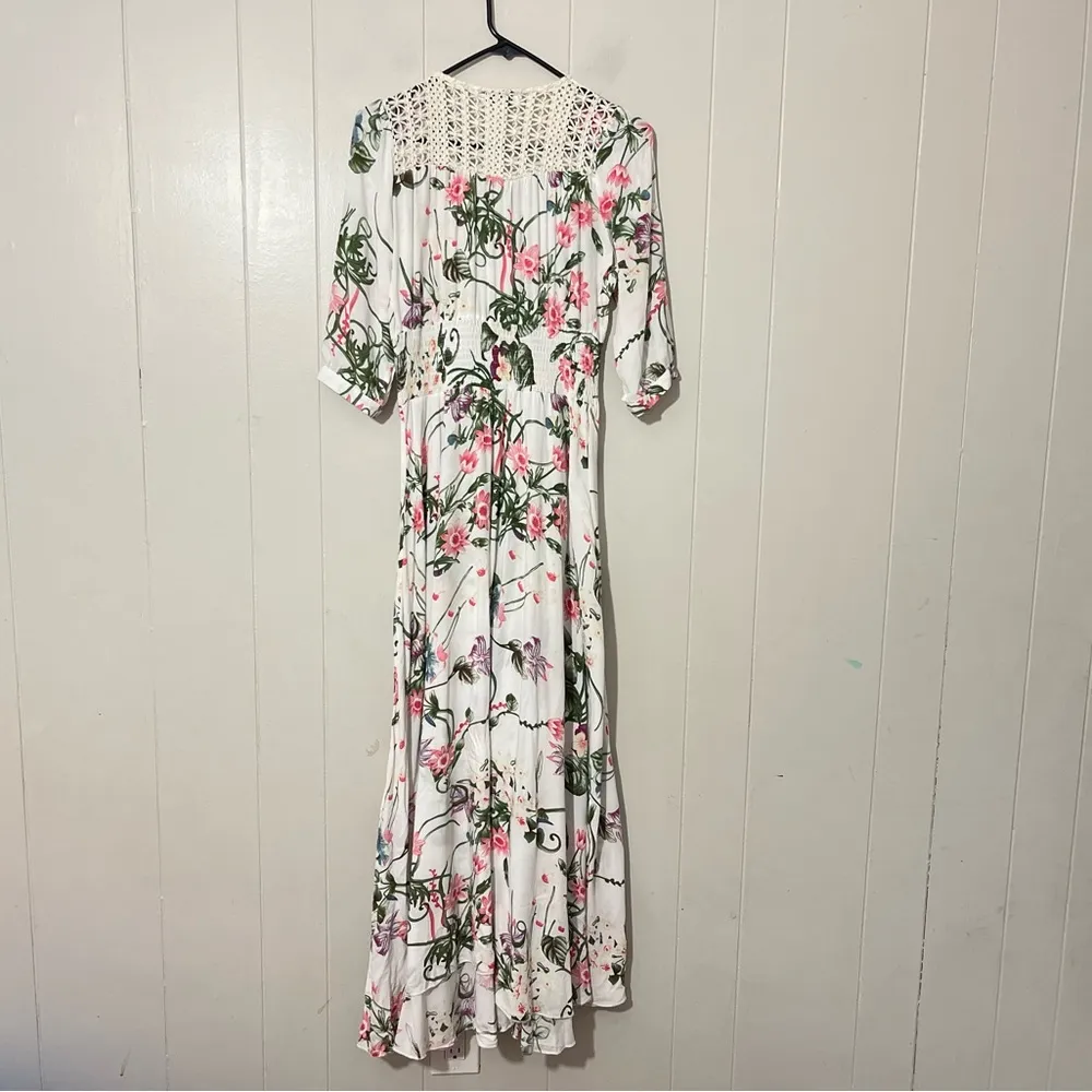 Showpo Lone Traveller Maxi Dress Floral Size 8 White - Image 9