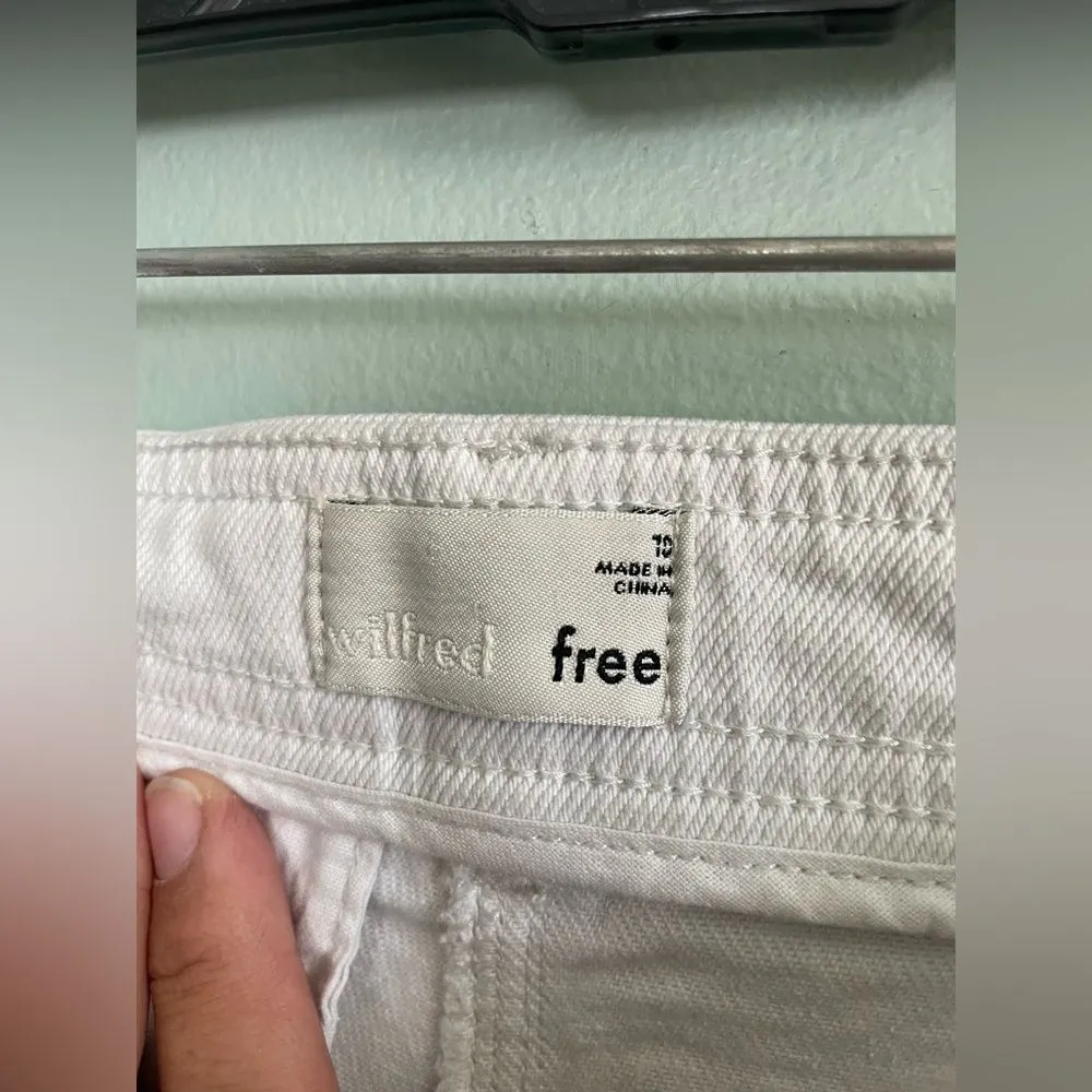Aritzia Wilfred Free White Cotton High Rise Womens Shorts Sz 10 - Image 7