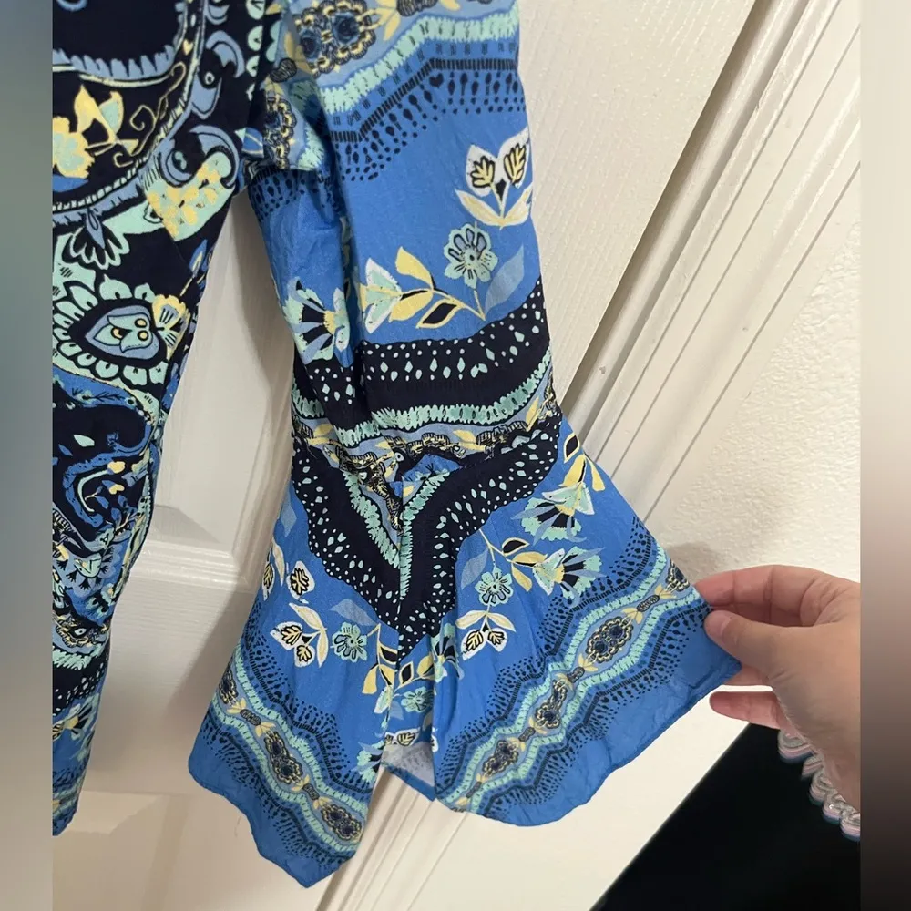 Boston Proper Blue Paisley Print with Bell Sleeves - Image 4