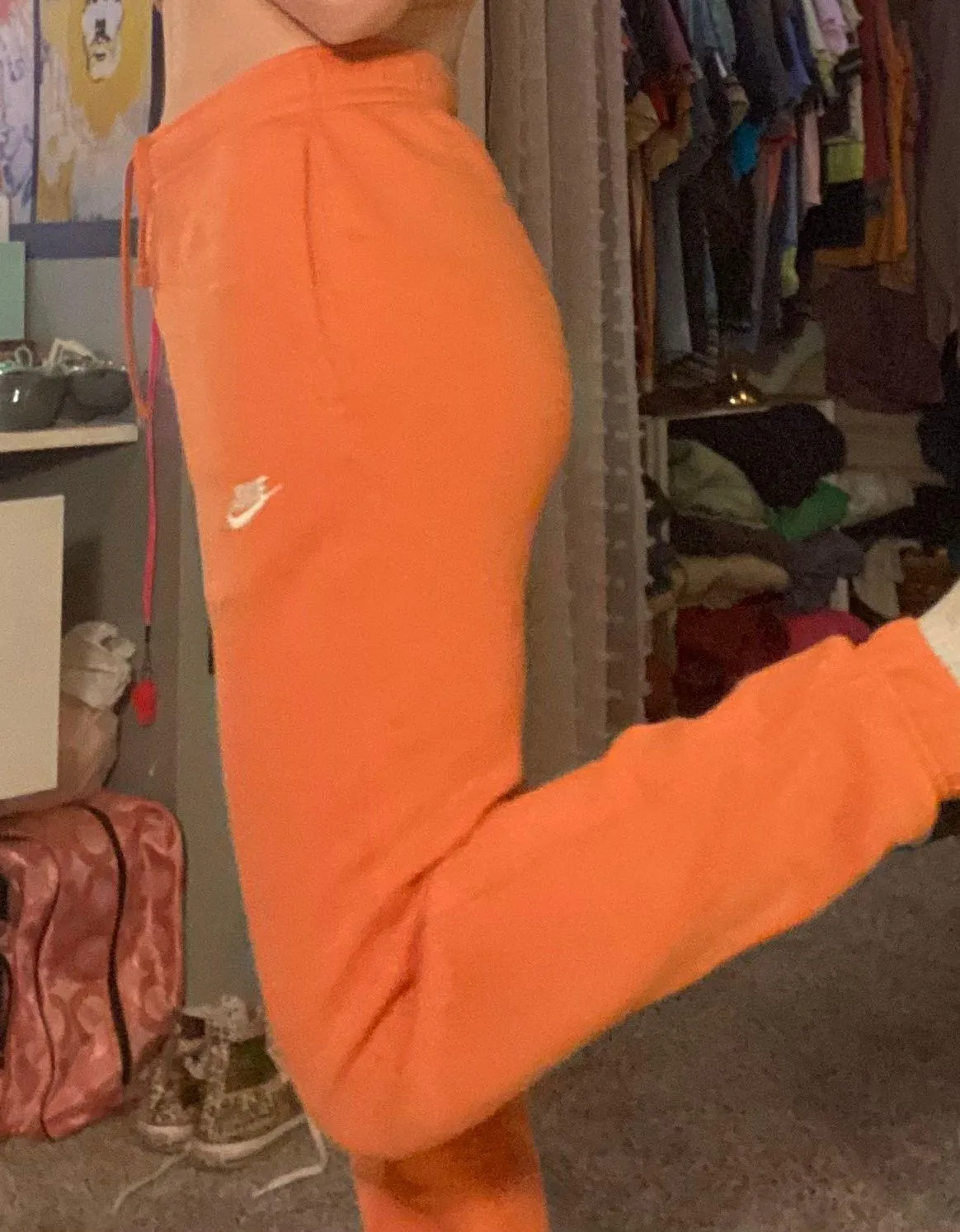 Nike Orange Sweatpants - Image 2