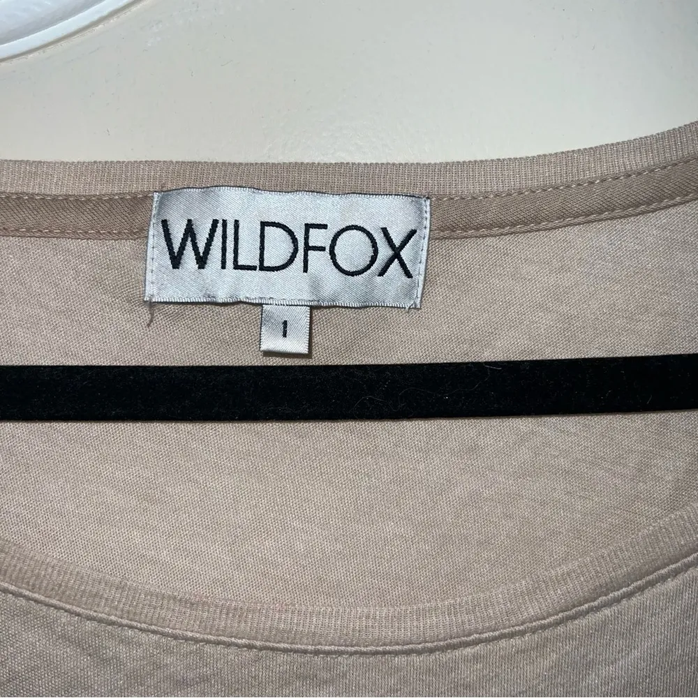 Wildfox Engaged Beige Swoop Neck T-Shirt Oversized - Image 4