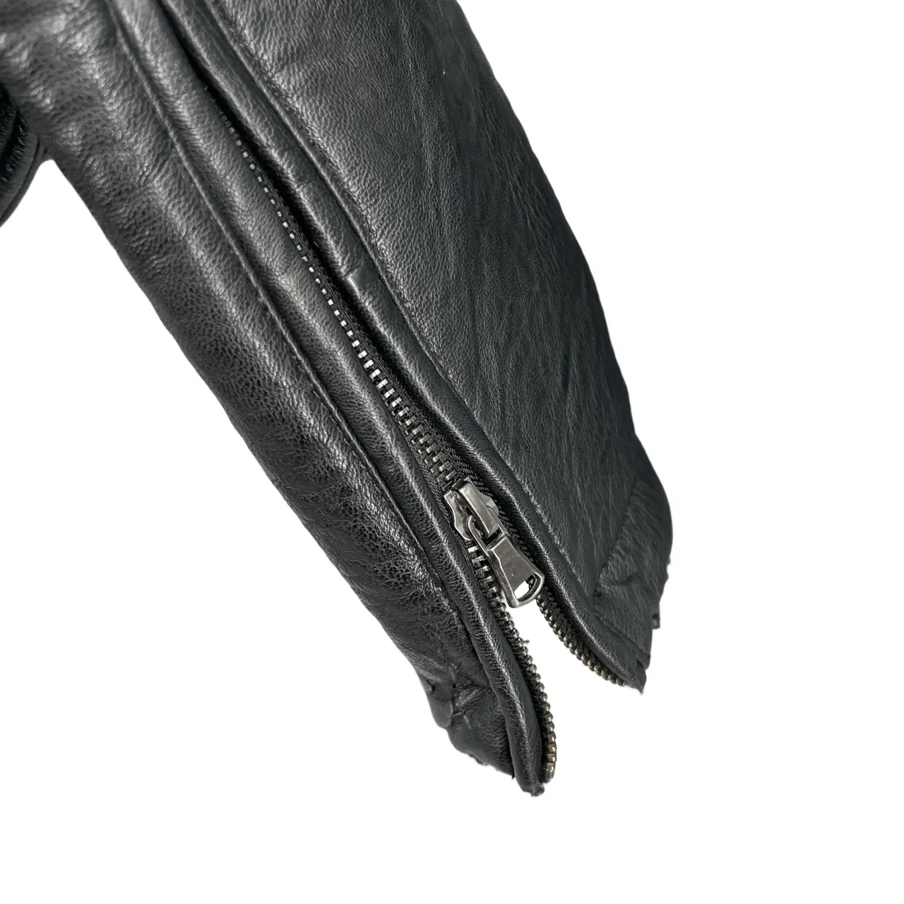 JKT Vegan Black Faux Leather Moto Biker Jacket Shearling Collar Women’s M Size M - Image 4