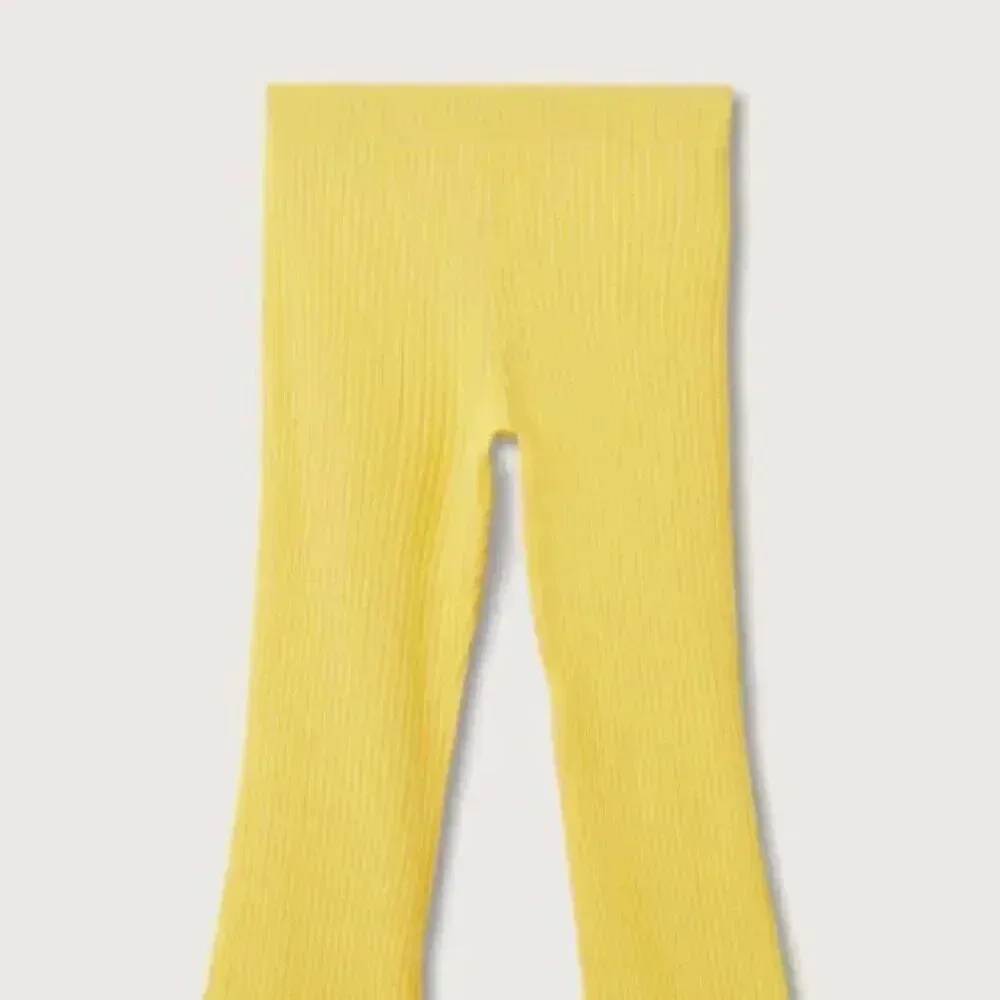 Mango‎ MNG Side Slit Knit Pants Yellow NWT Large - Image 9