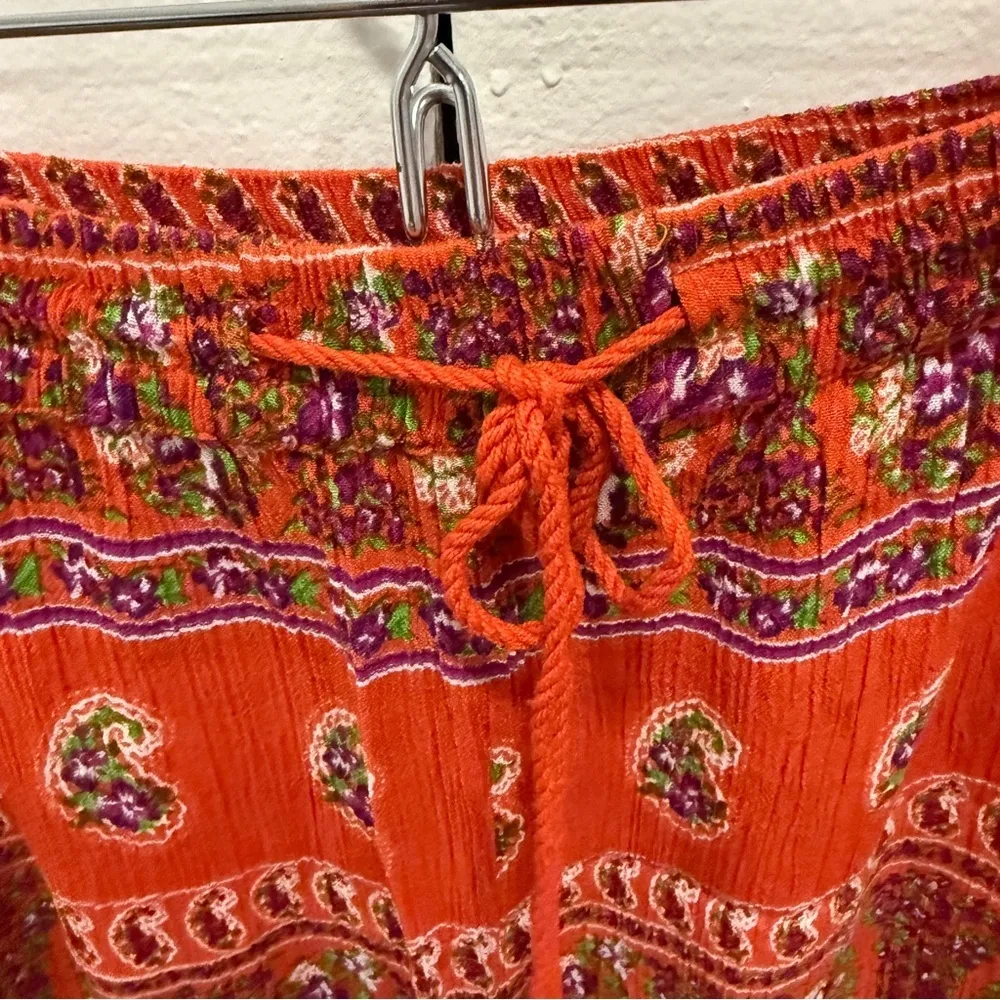 Raga by Anthropologie Red Paisley Wide Leg Pants - Image 5