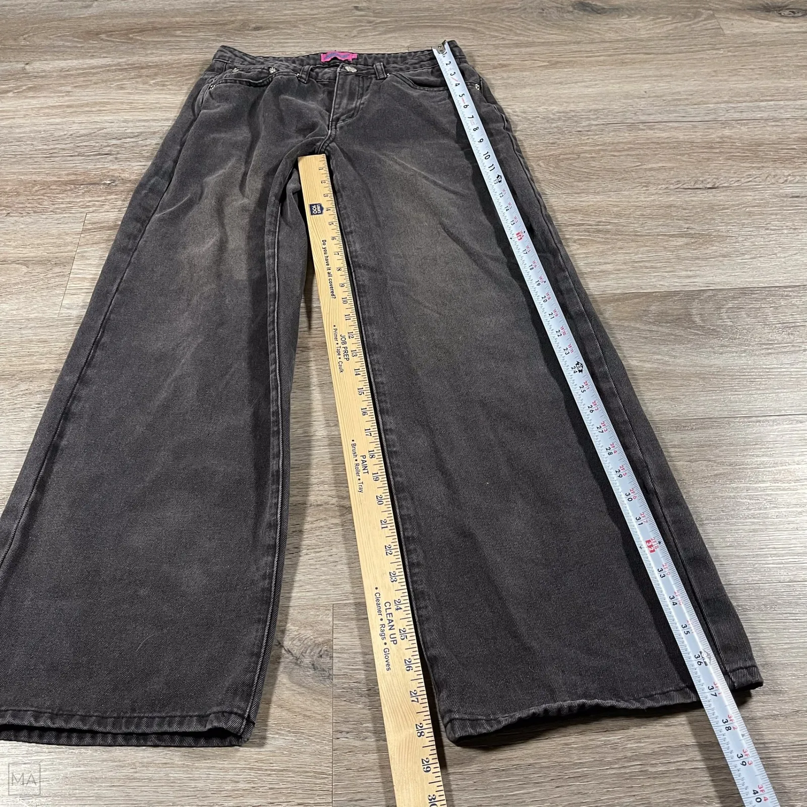 Edikted Women's Jeans Baggy Wide Leg Denim Relaxed Casual 1980 S Dark Gray - Image 6