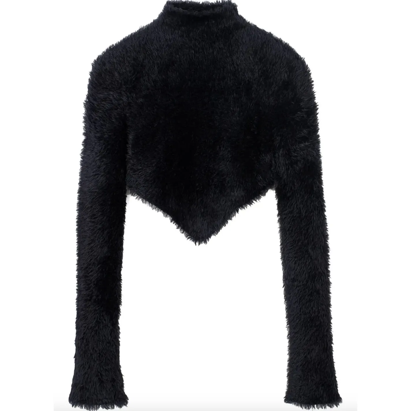 Marc Jacobs Hairy Grunge Pointed Sweater Cropped Black XS NEW Sample - Image 4