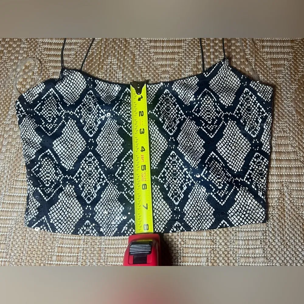 Women's Seriously Snake Sequined Crop Top, Size S, Great Condition - Image 4