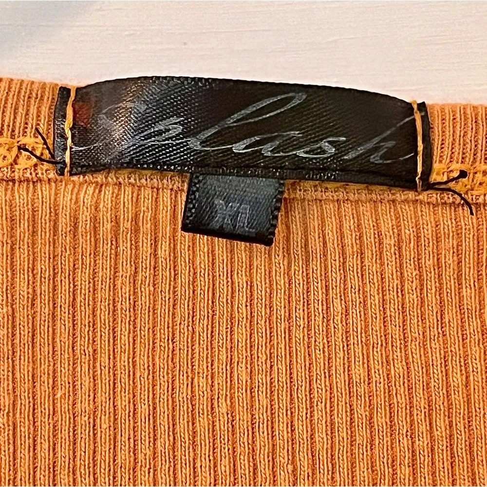 Yellow Henley 3/4 Sleeve Fitted Crop Top - Image 7