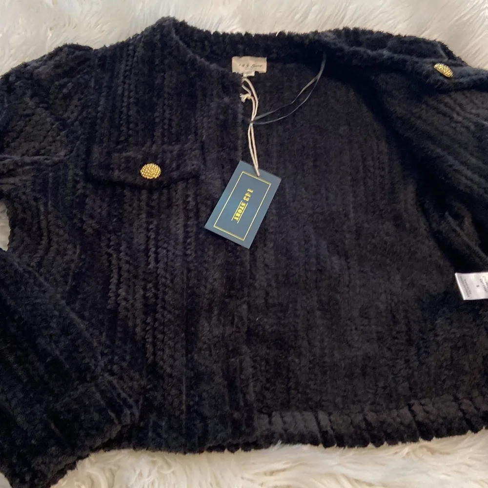 1.4.3. Story by Line Up Black and Gold Teddy Jacket size S length 20” bust 34” - Image 12