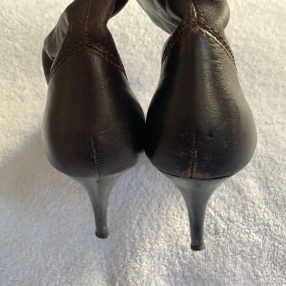 Banana Republic Size 9.5 Chocolate Brown Heeled Boots - Image 9