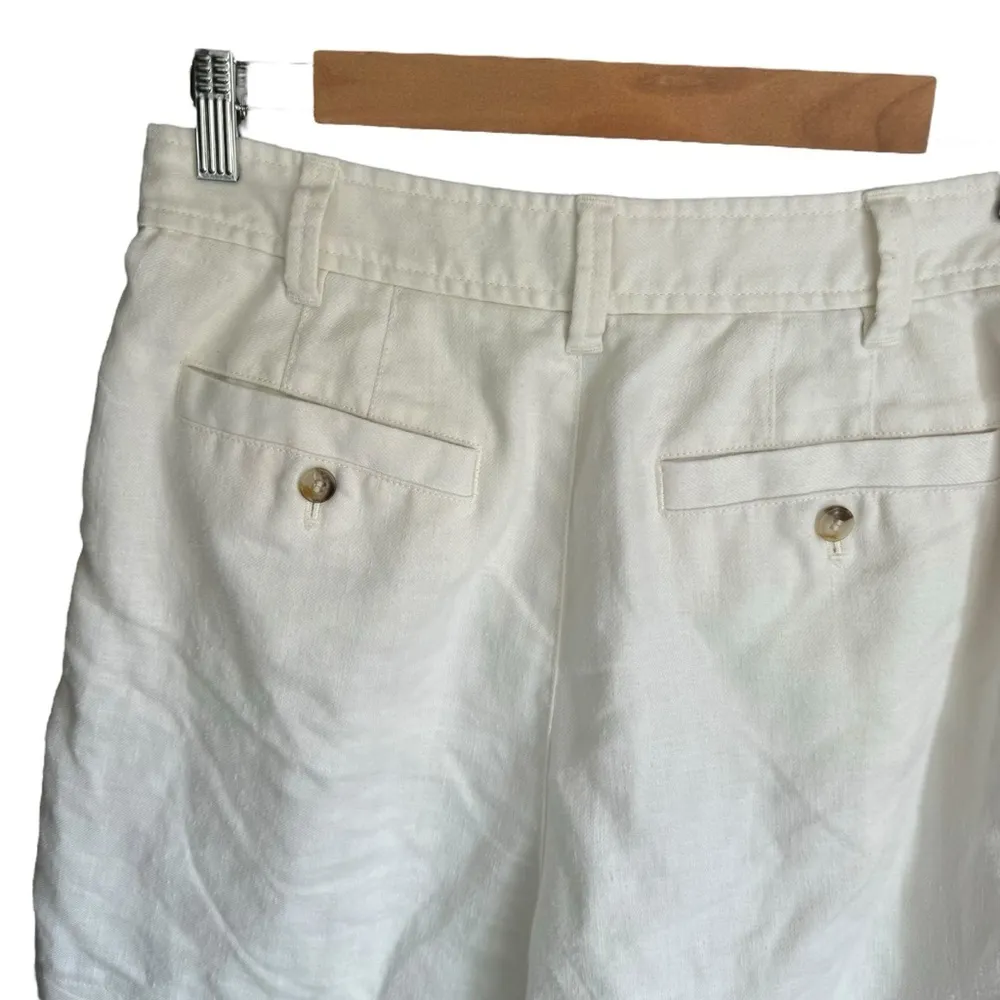 Madewell - Clarke Pleated Trouser Shorts in Travel Linen-Blend Sz 6 - Image 7
