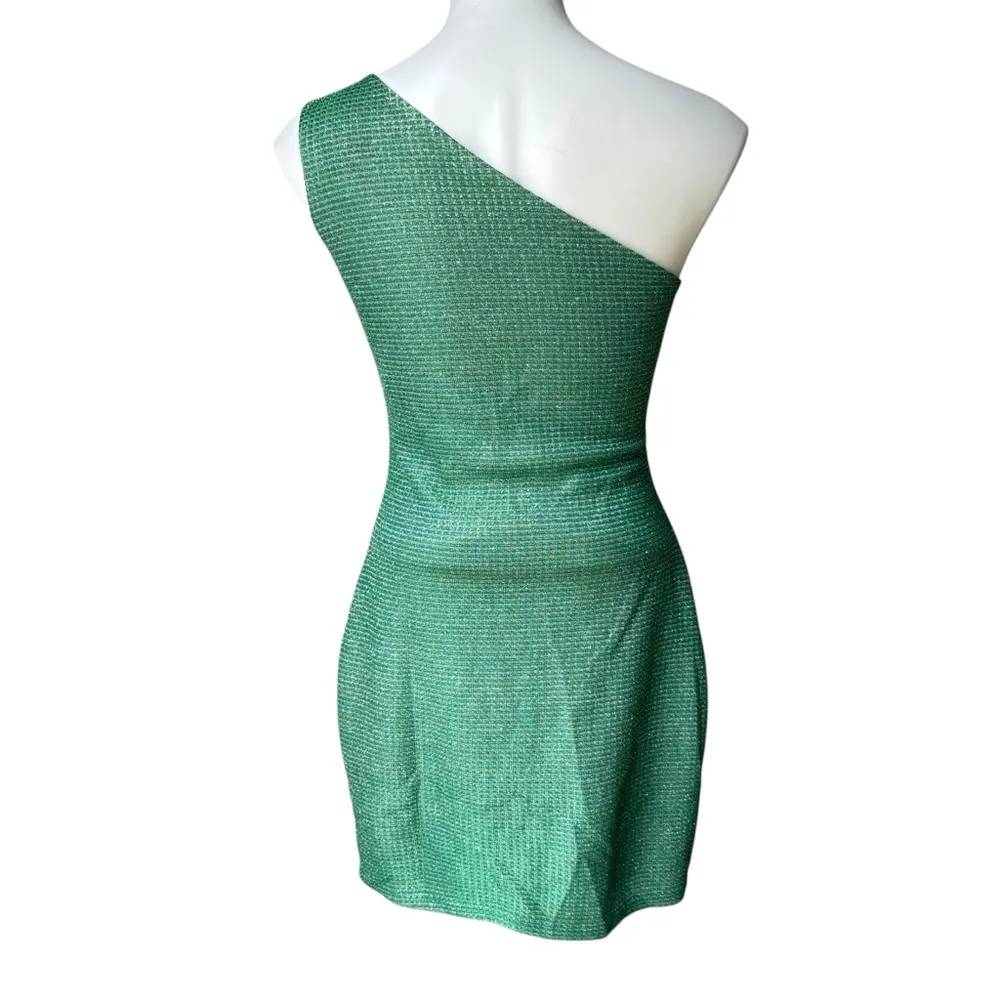 Superdown Tiffany Mini Dress in Sparkle Green, Sz S - Image 4