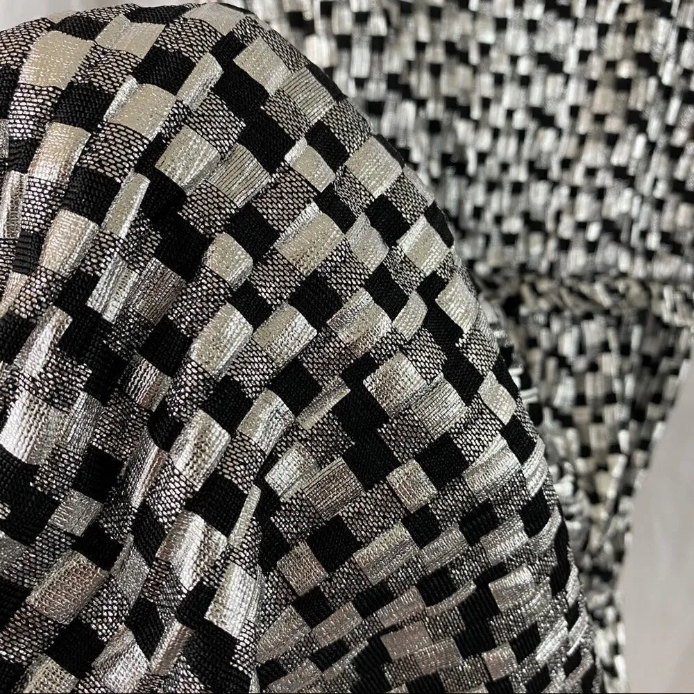 Zara Metallic silver black Cocktail mini Dress - Image 7