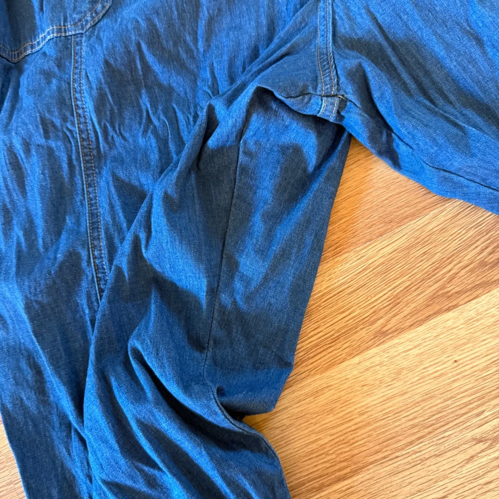 Universal‎ Standard Chambray Jumpsuit XL (US 4X 26–28) Plus Size Belted Wide Leg - Image 5