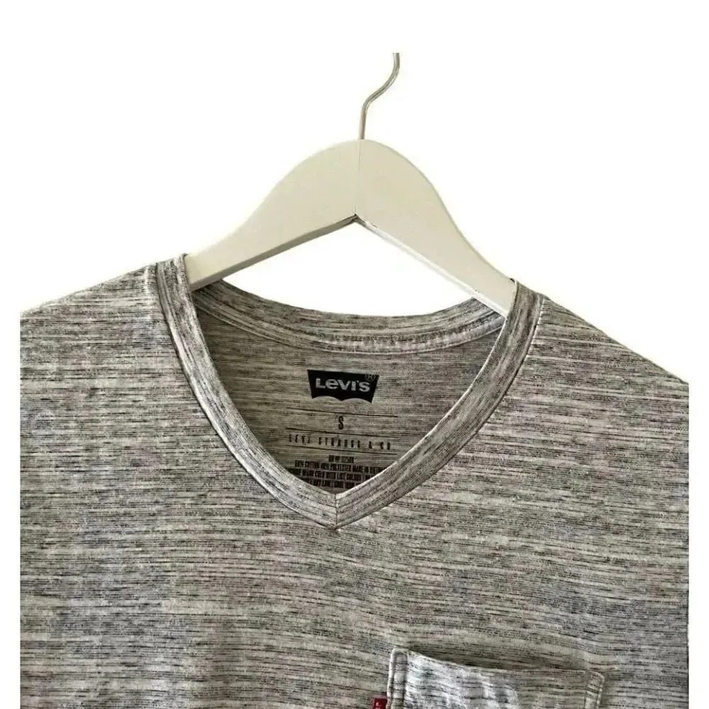2 for $30 Levi’s V-Neck Gray Athletic Short Sleeves Men T-Shirt SZ S #1076 - Image 6