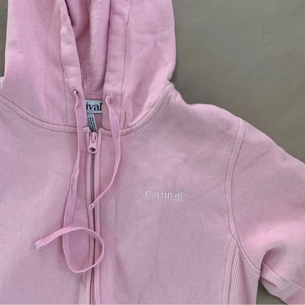 Pastel Pink Zip Up Sweatshirt - Image 3