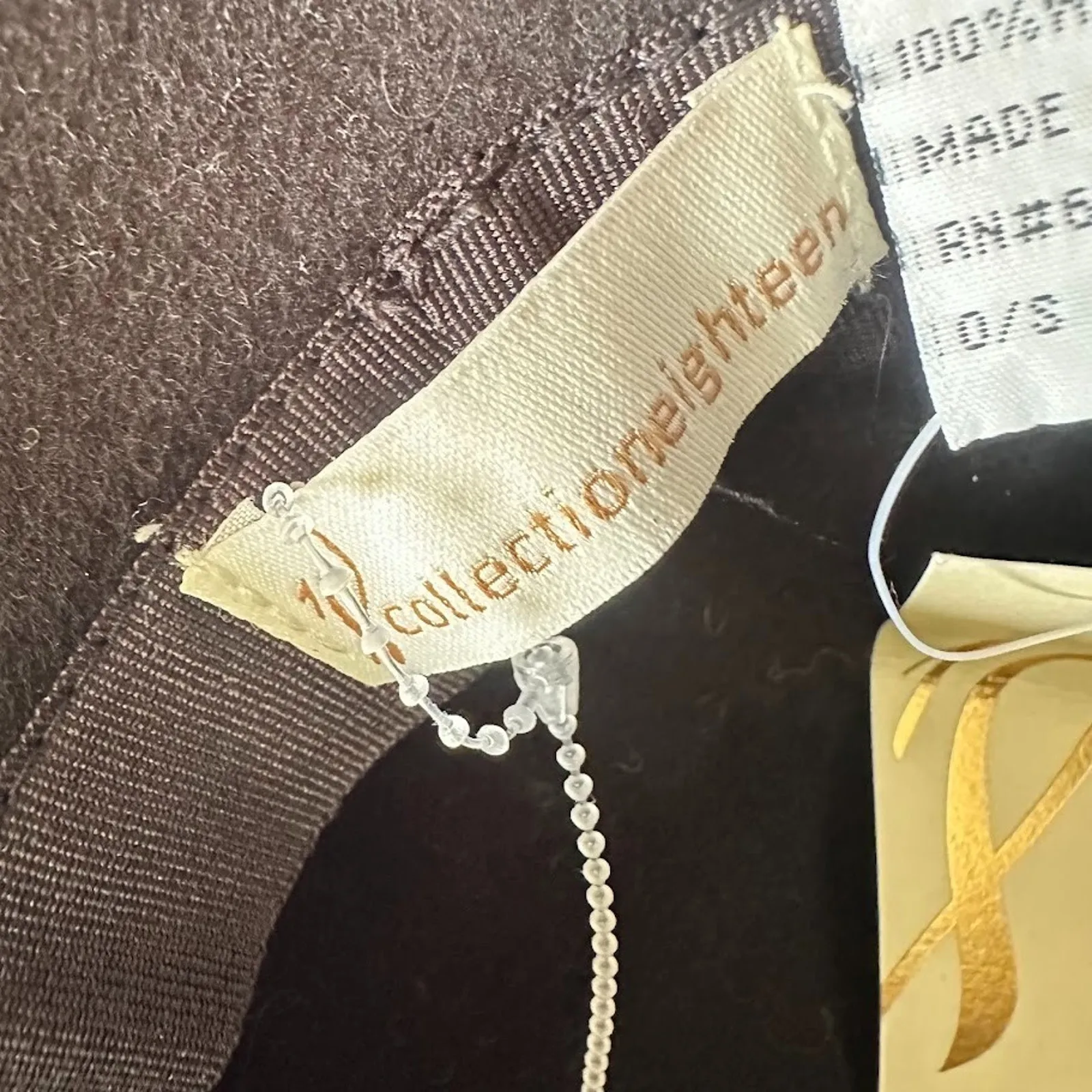 Collection Eighteen Wool Cloche Hat Black Bow Trim Retro White Embroidered Women - Image 7