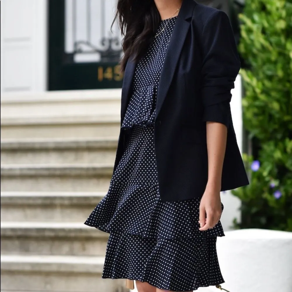 ✨ HP✨Ann Taylor Nevy Polka Dot Tiered Ruffle Casual Dress✨ - Image 2