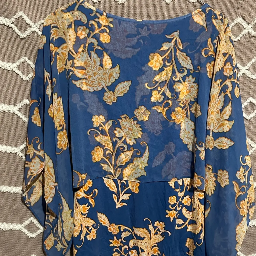 Ruby Rd Floral Vintage Abstract Pattern  Fitted Flowy Dress Shirt Blouse - Image 7