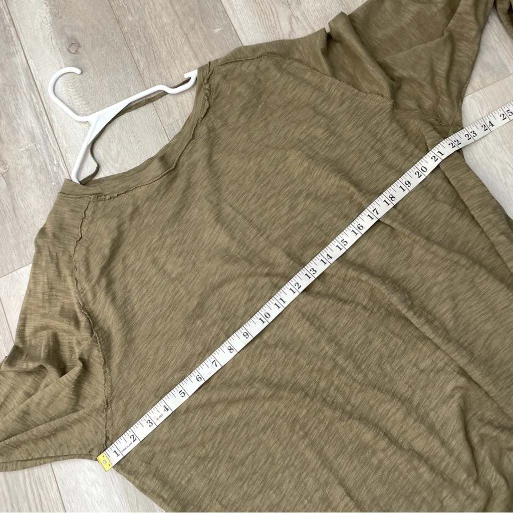 Free People Tshirt arden tee long sleeve tunic womens Green (large) casual boho - Image 4