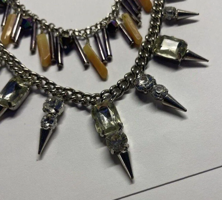 Women’s Costume Necklace Black Rhinestone / Bead - Image 2