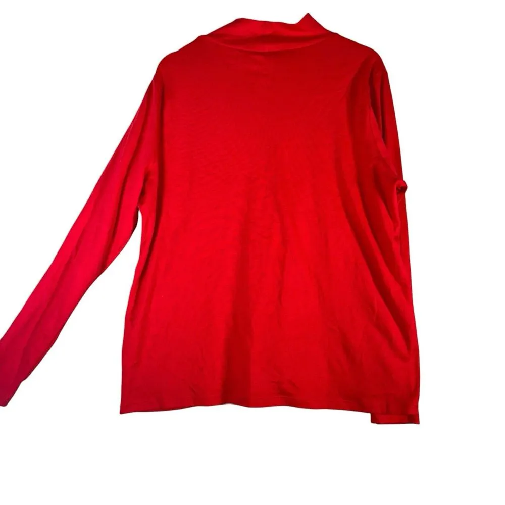 Croft And Barrow Womens Red Turtleneck‎ Long Sleeve Holiday Sweater Sz XXL - Image 2
