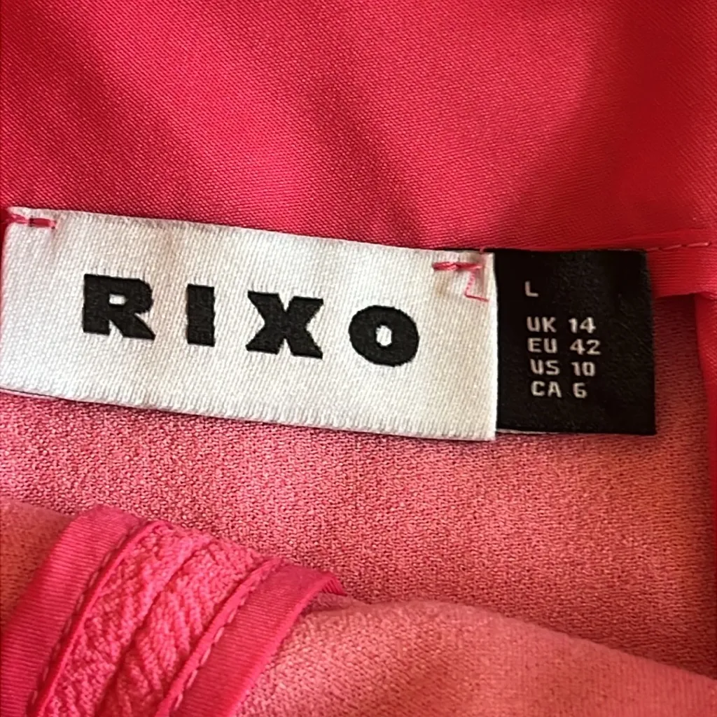 Rixo Michaela Pink Bow Back Mini Dress Cutout Party Cocktail Sz‎ 10 - Image 7