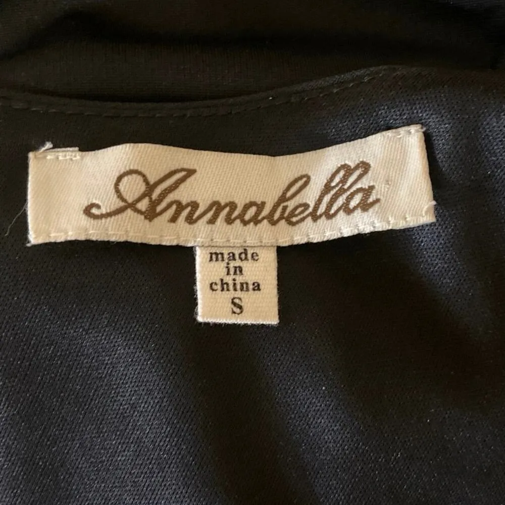 Annabella Black Metallic Lace Formal Satin Sleeveless Fit Flare Mini Dress Sz S - Image 4