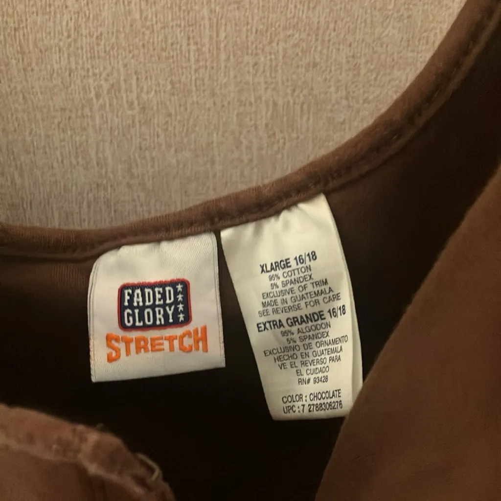 FINAL MARKDOWN Faded glory Brown Sleeveless Top xl - Image 3