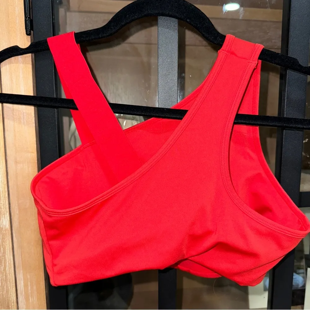 H&M DryMove Medium Support Sports bra tank top asymmetrical workout running - Image 4