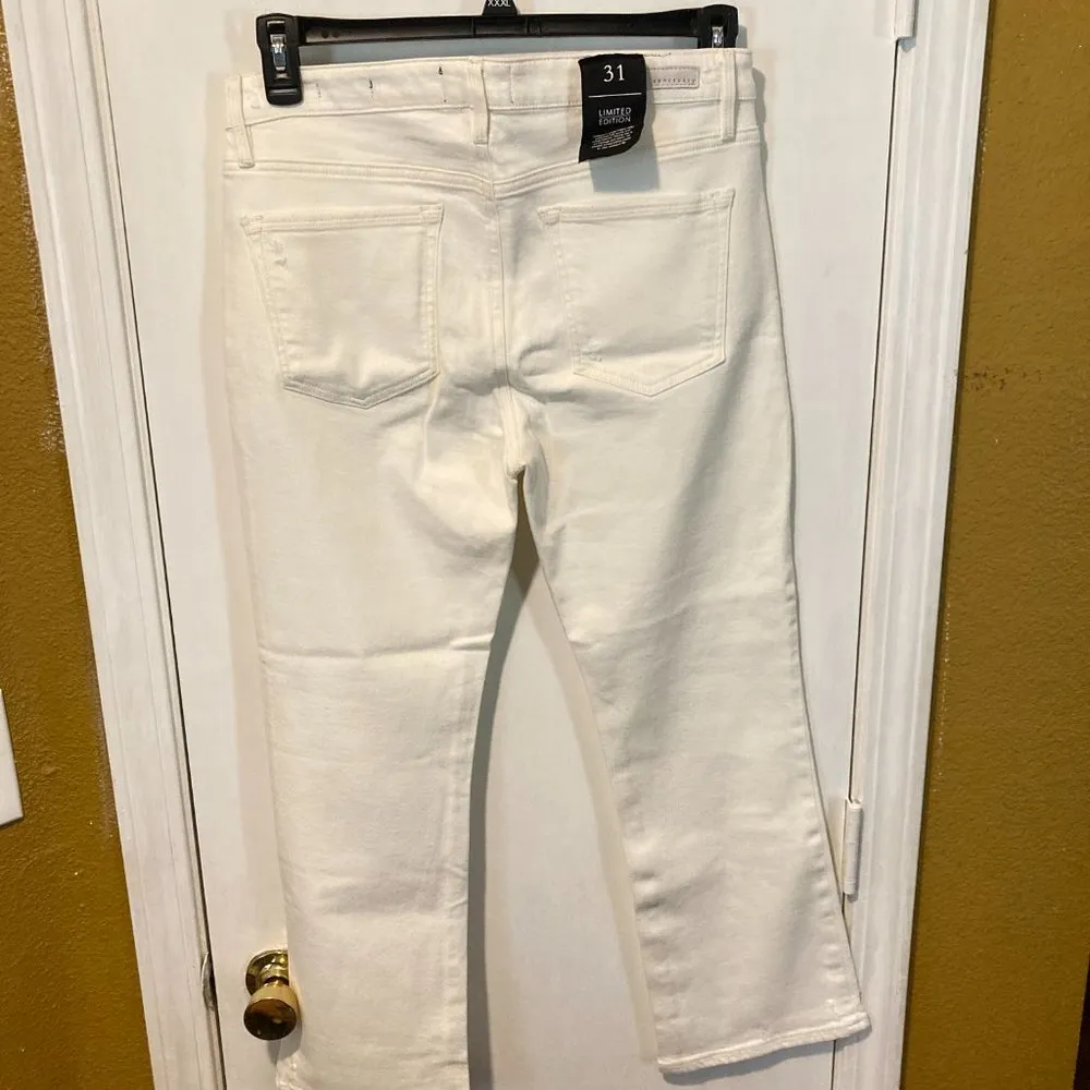 Sanctuary women's size 31 connector kick crop exposed button fly jeans - Image 3