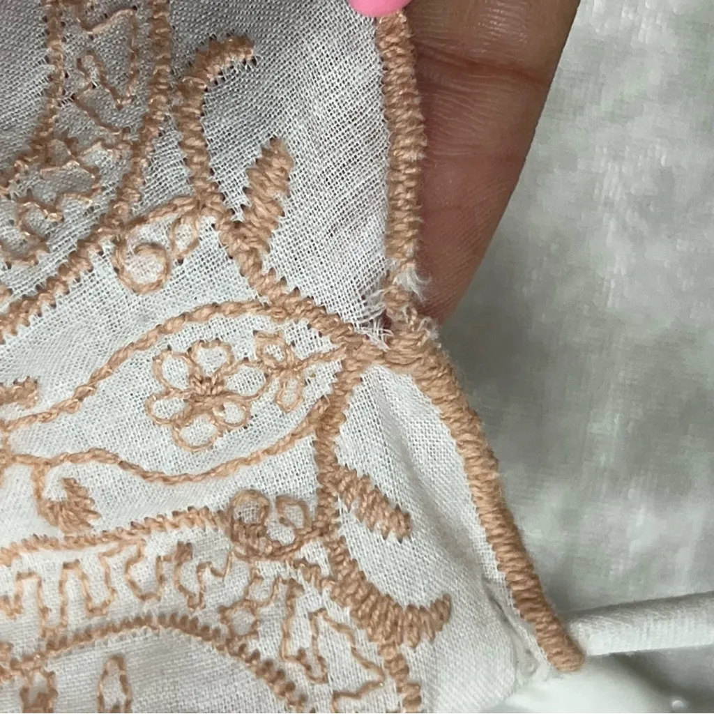 Mossimo Supply Co. size L Dress embroidered adjustable straps Beachy FLAWED - Image 13