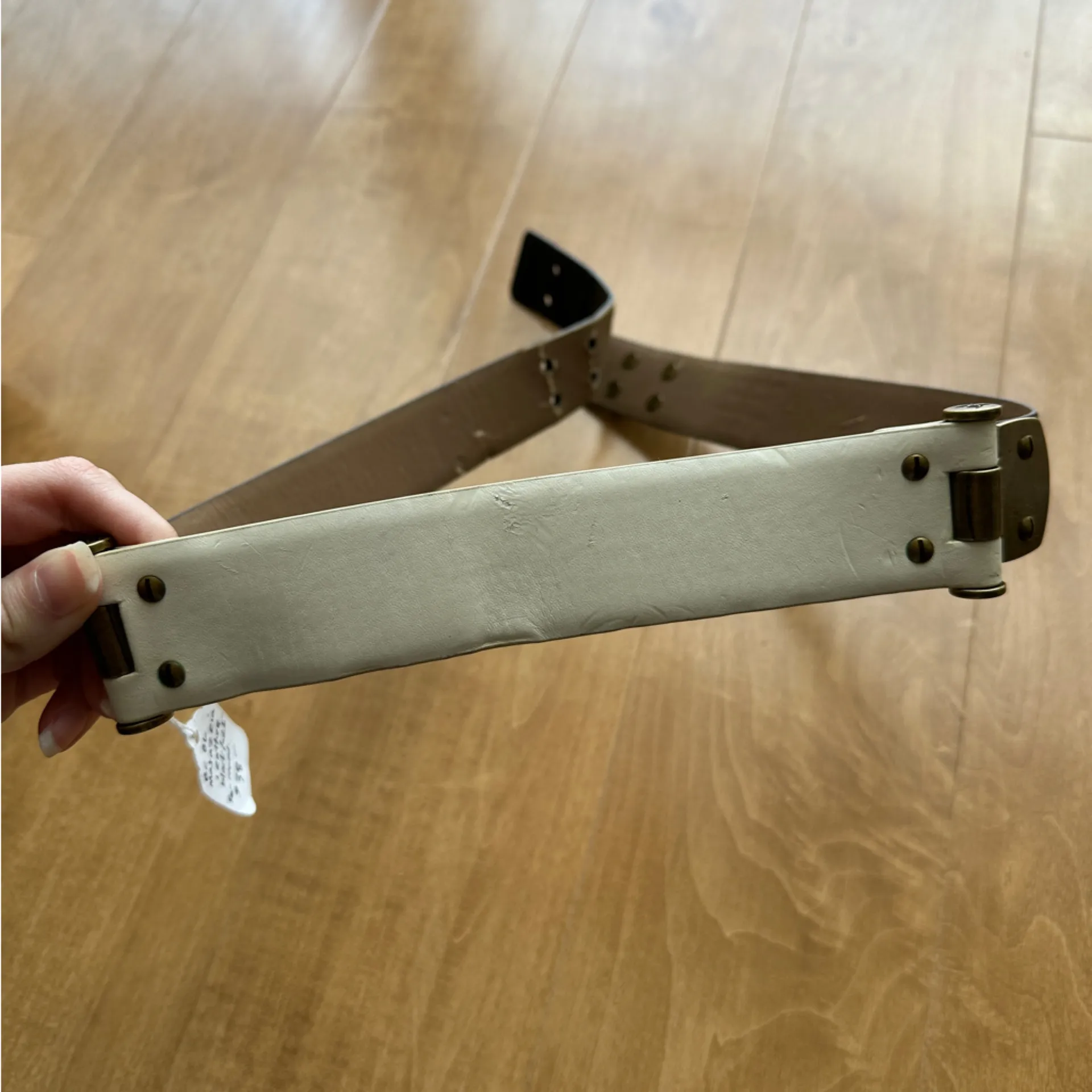 BCBGMaxAzria Hinge-Block Waist Belt, Size Medium, Black/White - Image 9